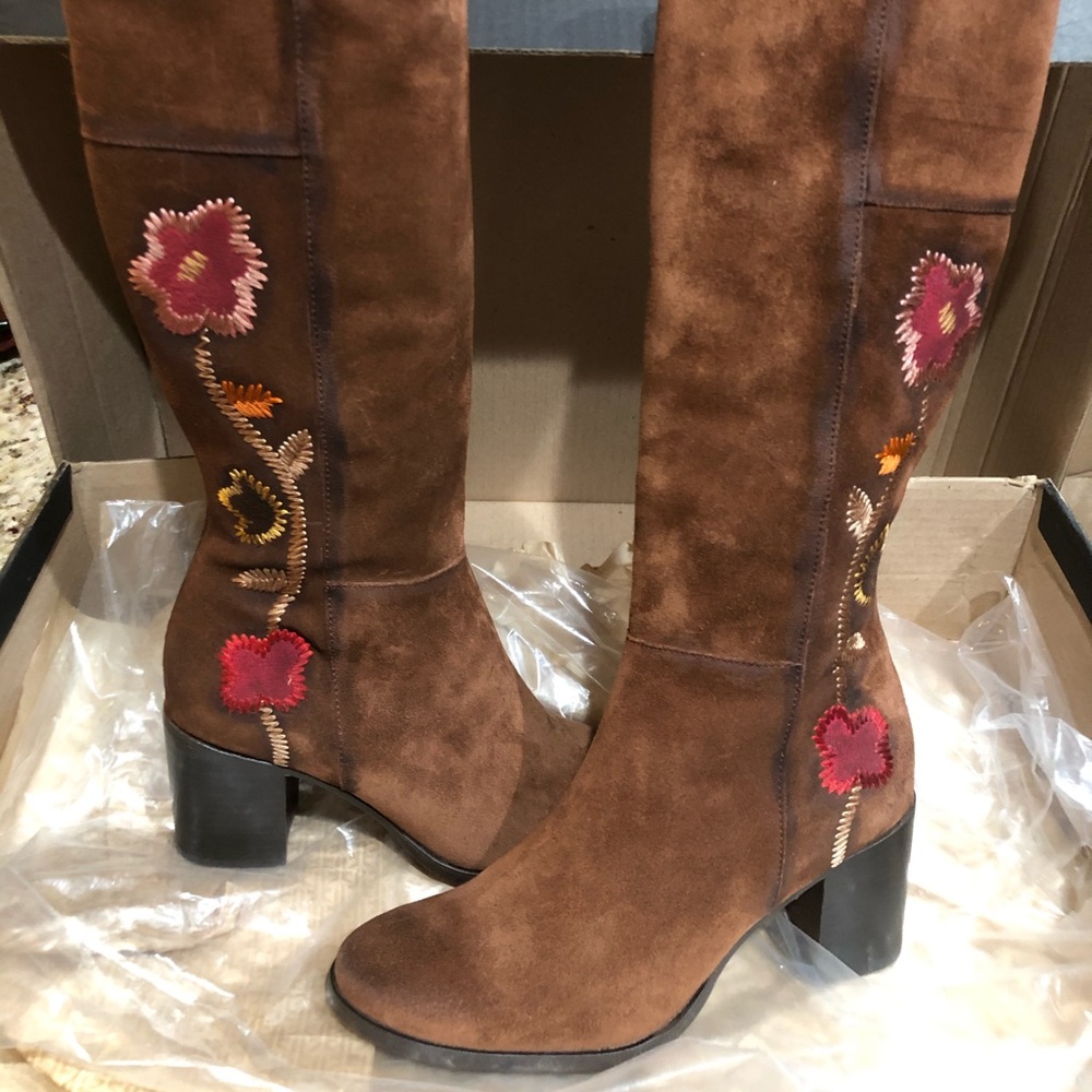Frye Nova Suede Boots Tall Brown Boots